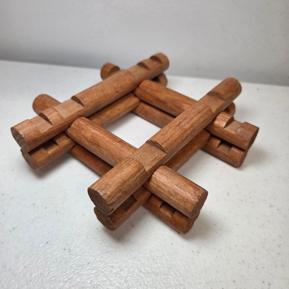 Lincoln Logs Red Wood Replacement Pieces 8 Count 4.5 Inch Building Logs